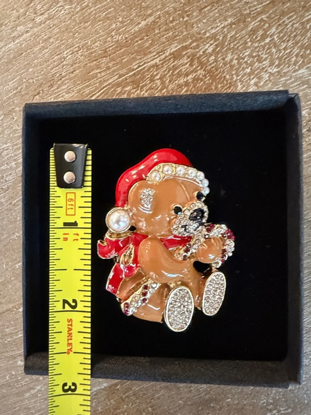 Holiday Lane Santa Teddy Bear Brooch - Picture 5 of 6
